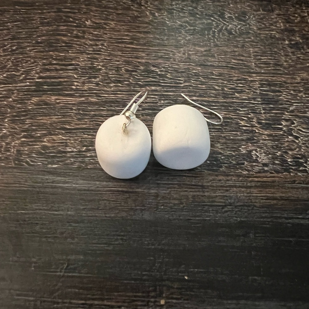 Marshmallow earrings, Hand made jewelry